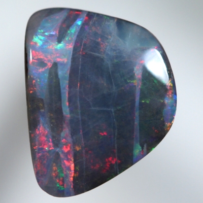 SOLID BOULDER OPAL Banded pattern, bright red rolling flashes 